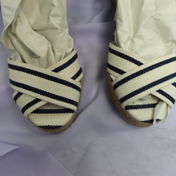 Tori Burch Navy and white Espadrilles wedges - Picture 4 of 7
